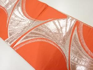 アンティーク　抽象鶴模様織出し袋帯（材料）